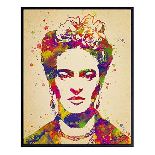 Wall Art Poster, Room Decoration - 8x10 Contemporary Watercolor Portrait - Home Decor Picture for Bedroom, Living Room, Apartment - Unique Gift for Artists, Painters- Mexican Modern Art Unframed