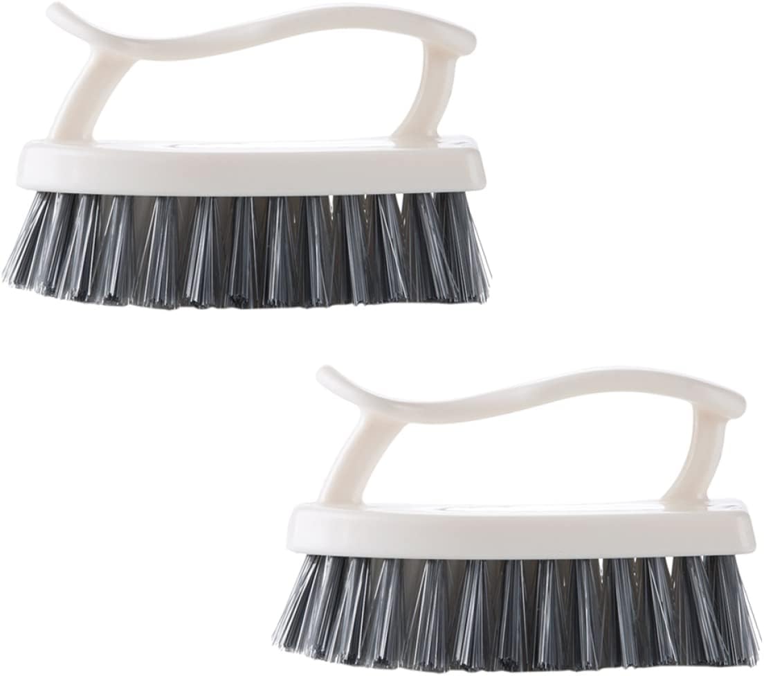 2 Soft Bristle Cleaning Brush Pp Material Shoes Laundry Brush Comfortable to Hold Handle Home Office Use