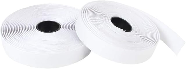 TLXX Adhesive Hook and Loop Tape, 6M Heavy Duty Self-Adhesive Double-Sided Sticky Fastening Tape 2cm Wide (White)