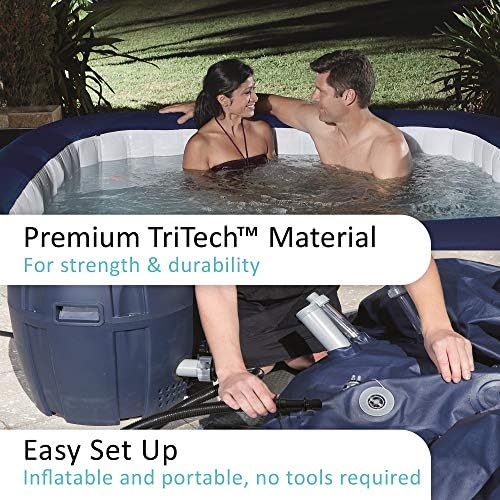Lay-Z-Spa Hawaii Hot Tub, 120 AirJet Massage System Inflatable Spa with Sociable Square Shape and Rapid Heating, 4-6 Person