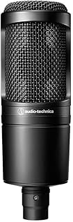 Microfone audio-technica at2020 pro cardioide condensador preto grande