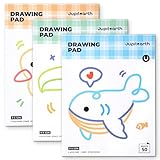 JUPITEARTH Sketch Pads, 3-Pack 50 Sheets 9x12 Inch Drawing Pad, Acid-Free Thickened Glue-Bound Sketchbook, Art Supplies, Drawing Paper for Coloring Painting for School