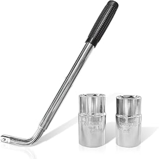 YoRise Llave de tuercas telescópica, extractor de tuercas de rueda automotriz extensible universal con casquillos CR-V de 17/19 mm y 21/23 mm, herramienta de reparación de neumáticos para vehículos que ahorra mano de obra para automóviles/SUV/camiones/caravanas (BL&SL)