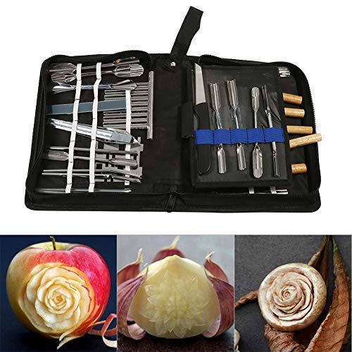 Acogedor 46pcs/Set Culinary Carving Tool Set Portable Fruit Carving Tools Set, Fruit Vegetable Food Garnishing/Cutting/Slicing Garnish Tools Kit
