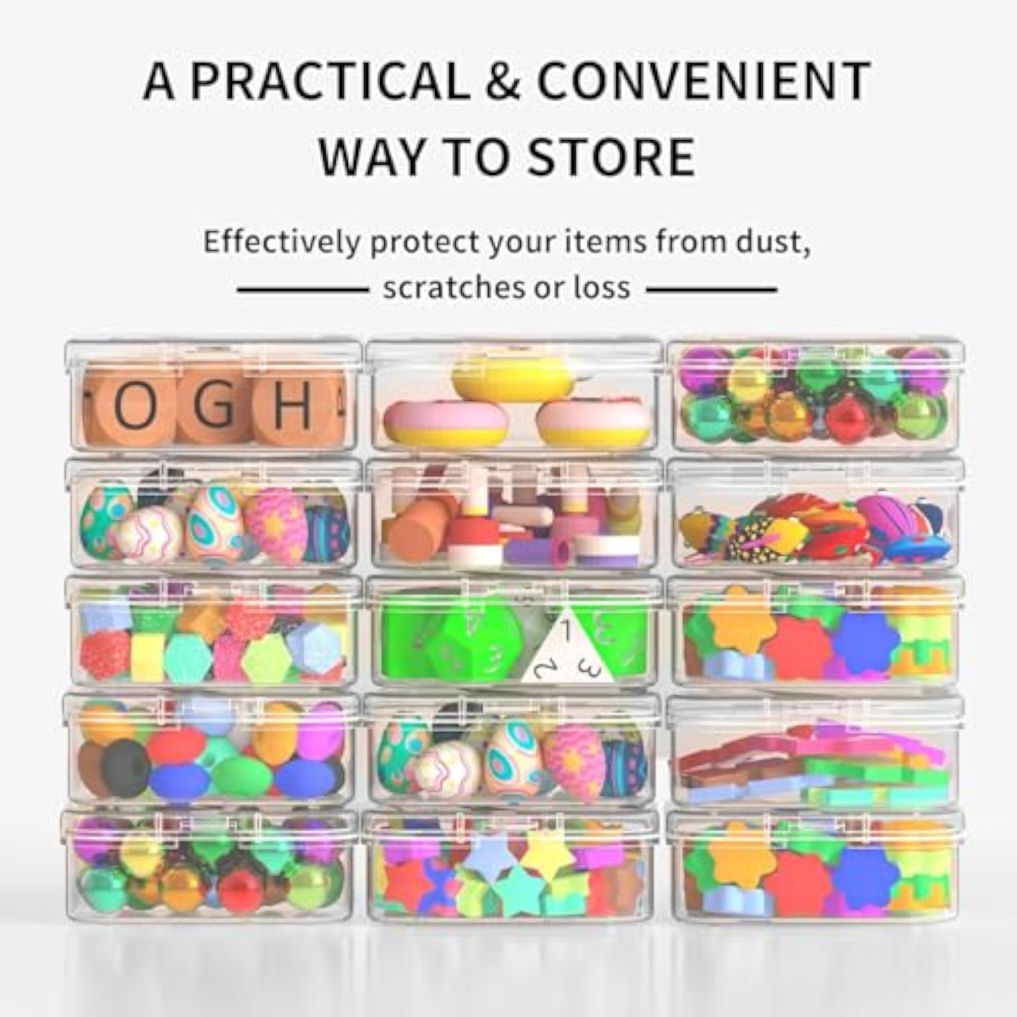 30 Pcs Mini Clear Bead Organizer Boxes for Craft Storage