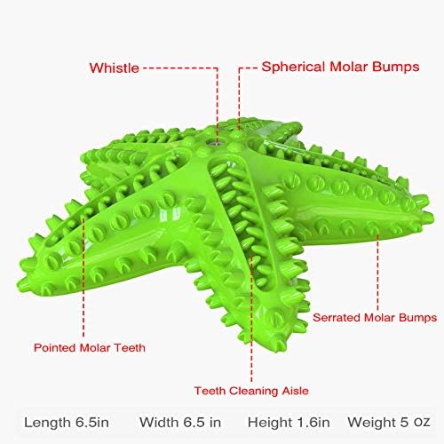 Acecy Dog Toys, Puppy Teething Cleaning Toothbrush Toy, Durable Squeaky Interactive Starfish Puppy Toys for Small Medium Large Breed