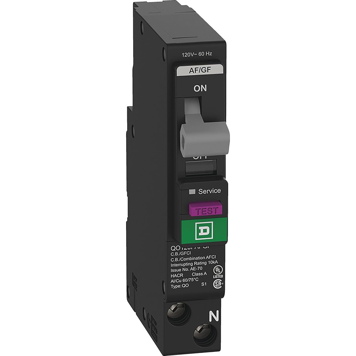 Square D QO 15 amps Arc Fault/Ground Fault Single Pole Circuit Breaker
