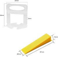 Vista 2 de Generic 132 - Kit de sistema de nivelación de azulejos, 300 clips espaciadores y 100 cuñas reutilizables con 1 alicates de baldosas para instalación