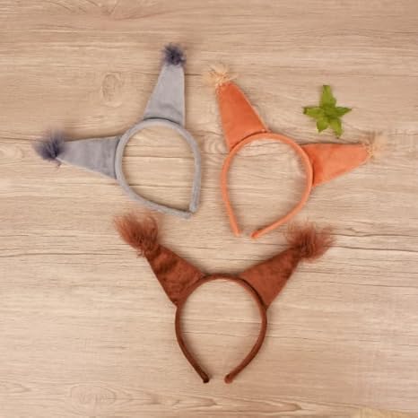 Set Costume Scoiattolo Marrone Per Bambini: Fascia Con Orecchie, Coda E Fiocco - Vestito Carnevale E Halloween