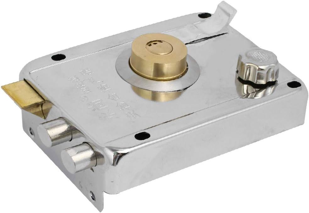 New Lon0167 304 Stainless Featured Steel Right Overside reliable efficacy Door Rim Lock Silver Tone w 5 Keys(id:706 2f 2a 0df)