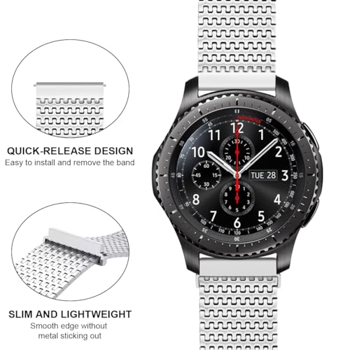 Bracelet en acier inoxydable pour Galaxy Watch 46mm look élégant