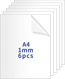 6 Stück A4 Acrylplatten, Klare Acrylglas Platte 1mm, Acrylglas Kunststoffplatten, Plastikplatte, Transparent Acrylic Sheets, Transparente Acrylplatte für Fotorahmen Bilderrahmen Tischaufsteller