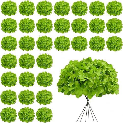 Suncalla 150 Pcs Green Hydrangea Artificial Flowers Bulk Flocked Silk Hydrangea Full Flower Heads with Stems Realistic Fake Flower for Wedding Centerpieces Home Home Baby Shower Party Decoration
