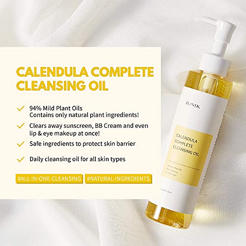 Iunik Calendula Complete Deep Cleansing Oil, 6.70 Fl Oz + Centella Bubble Foaming Facial Cleanser, 5.07 Fl Oz #TOP1