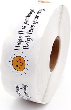 Muminglong 1.5 Inch Thank You Sticker, 500 PCS, Paper, Minimalist, Round, White, Indoor, Self-adhesive, STICKER DECAL