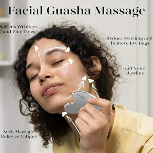 Image of Premium Stainless Steel Gua Sha,Metal Gua Sha Facial Tool. Firm Face Muscles, Reduce Puffiness, Facial Tension, Helps Lymphatic Drainage. GuaSha Beauty Tool for Body Neck Eyes (Heart Shape) (SS GUA SHA 85 GRM)