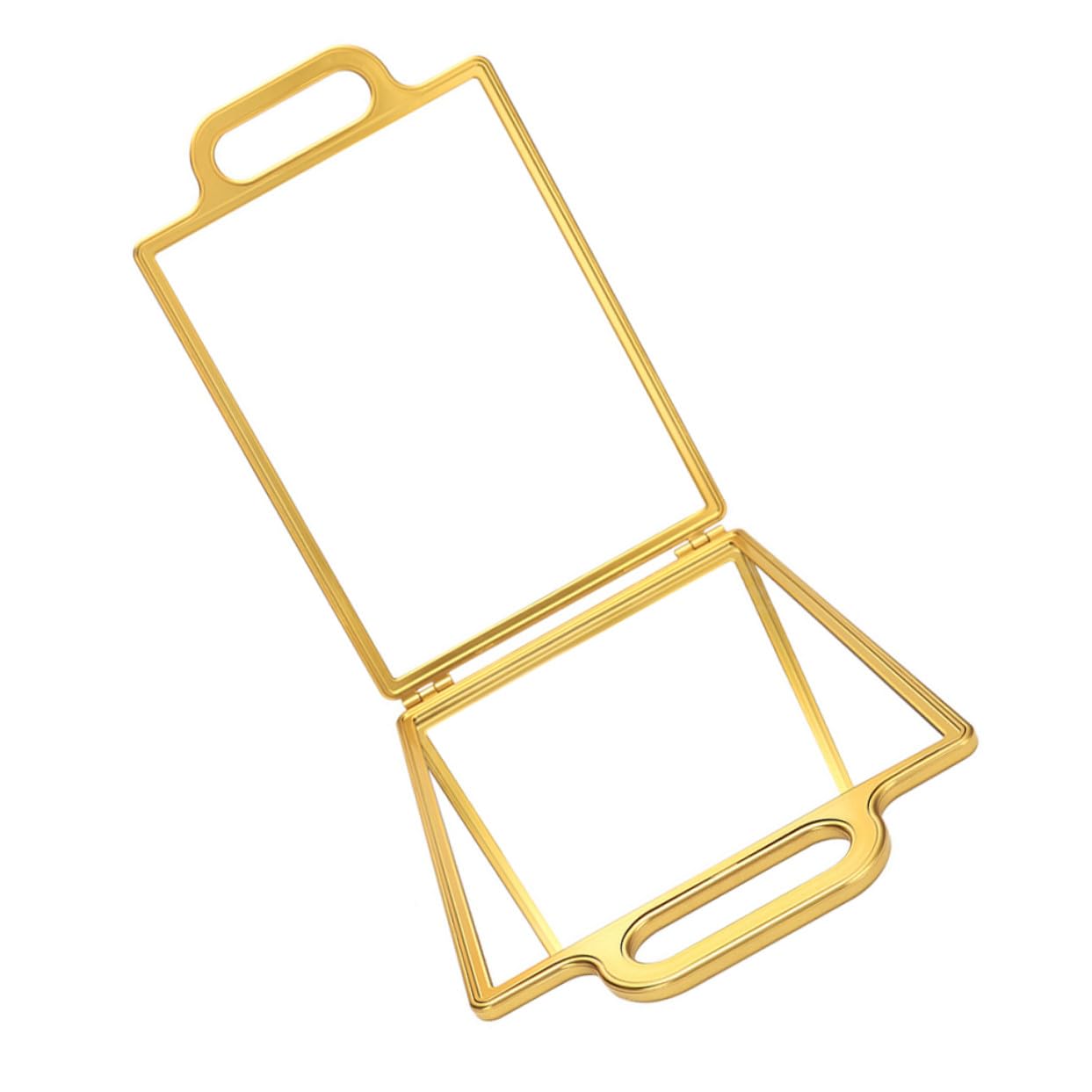 COLLBATH Doppelseitiger Faltbarer Friseurspiegel-handspiegel in Gold Leichtes Langlebiges Design Präzise Spiegelung für Haarstyling und Make-up für Reisen und Professionelle Anwendung