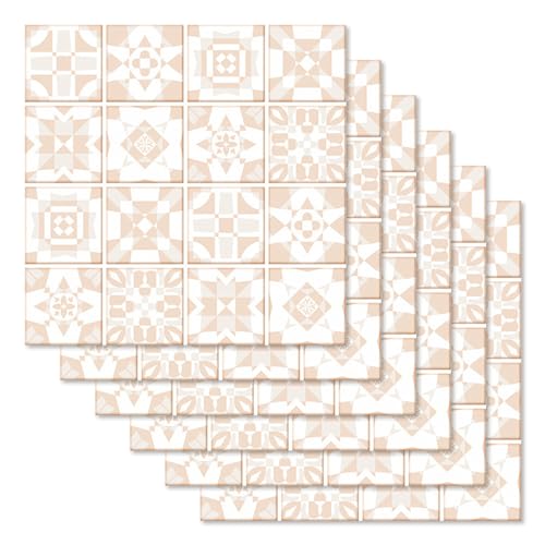 Liwein 30 Pezzi Adesivi per Piastrelle Cucina 20x20cm Mattonelle Sticker Autoadesivo Mattonelle Parete Adesivi per Piastrelle per Bagno Cucina (Mandala)