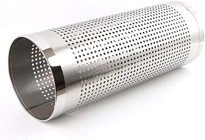 Umbrella Stand Stainless Steel Tubular Metal Perforated for Home Office Hallway - Silver