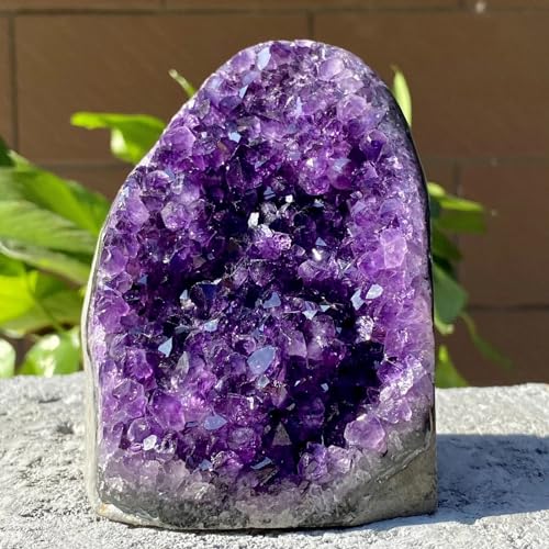 HWXMUGLXL Quartz Amethyst Crystal Cave Cluster Cut Base Stone Ornaments (Size : 150-200g) Gemstone Stone