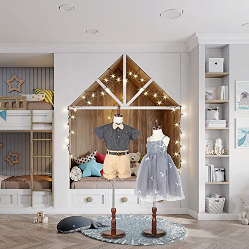 Bonnlo Upgraded Kid Dress Form, 5-6 Years Old, 7-8 Years Old, Toddler Mannequin Torse With Adjustable Rubber Wood Stand For Dress Jewelry Display (7-8 Years Old) #TOP2