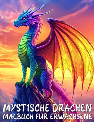Mystische Drachen: Malbuch für Erwachsene mit Skurrilen Fabelwesen und Großen Illustrationen zum Entspannen, Stressabbau und Kreativsein
