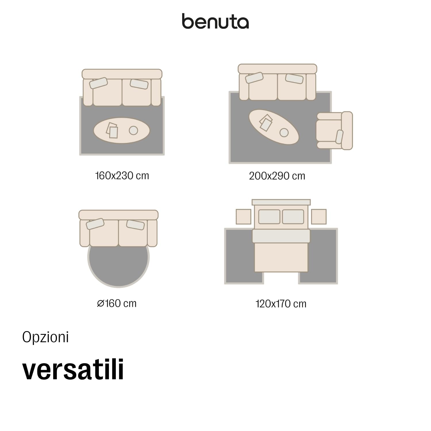 benuta Basic Tappeto salotto Furry - Turchese Rotondo 160 cm - Soffice salotto - Retro antiscivolo - Lavabile - Compatibile con riscaldamento pavimento