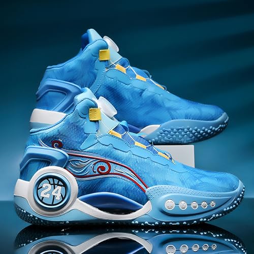 Image of Men's High-Top Basketball Shoes Anti-Slip and Wear-Resistant Soles Running Shoes Graffiti Design Fashionable Sports Shoes