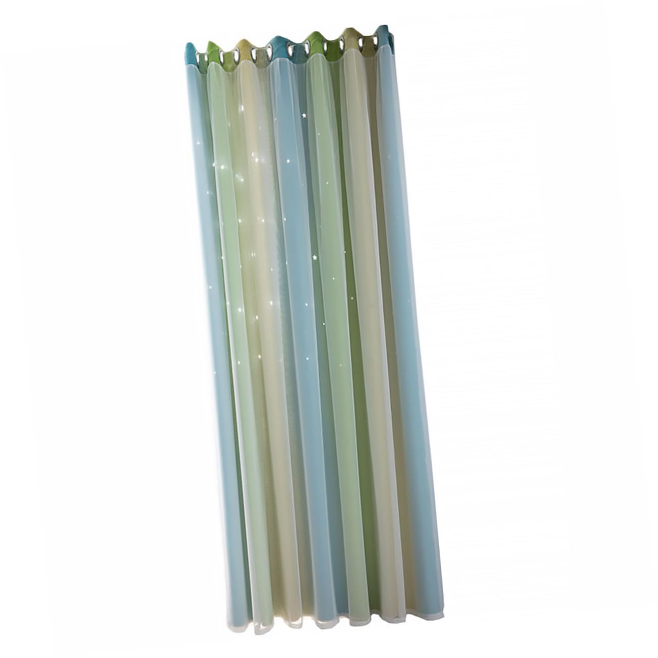 Rideau double couche étoiles occultant pour illuminer une chambre d'enfant dacron vert