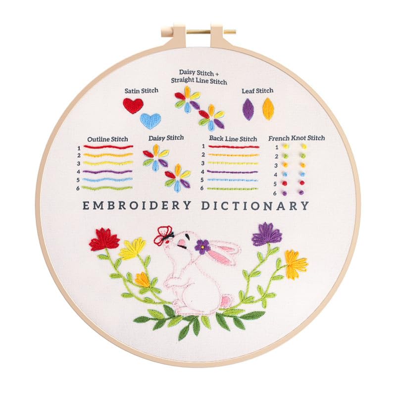 Yutaohui 3 Sets Beginner Embroidery Kit, Embroidery Kit for Beginners, Learn 30 Different Stitches, Starter Embroidery Kit, Cross Stitch Kits for Adults with 3 Embroidery Patterns.