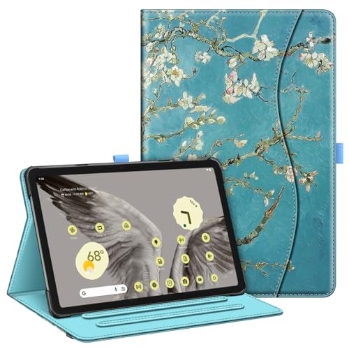 Étui pour Google Pixel Tablet 11" 2023 Fintie avec support multi-angle motif fleur