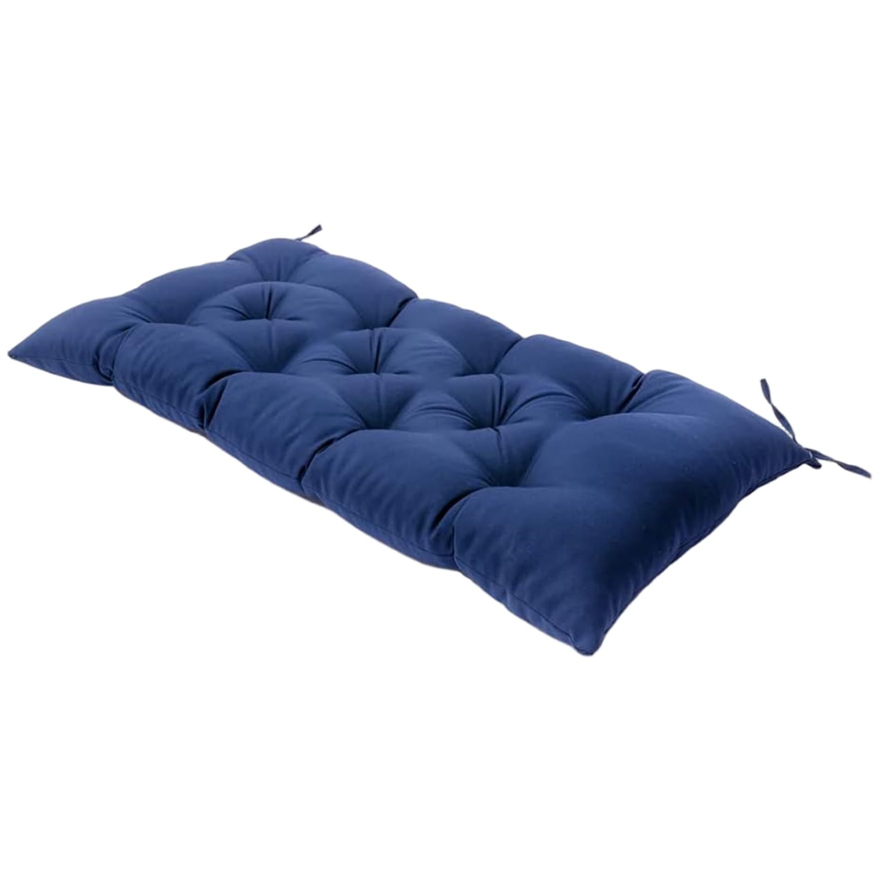 CAKEEYUM Bench Cushion 47x20in Water Resistant Patio Furniture Cushions with Ties Tufted Bench Pad for Porch Swing Indoor Window Seat Dark Blue Cushion, Pad, Outdoor Cushions, Porch Swing Cushi