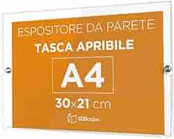 Espositore Plexiglass Parete Per A3 Orizzontale - Porta Avvisi, Depliant, Prezzi 42x30cm - Foto 2
