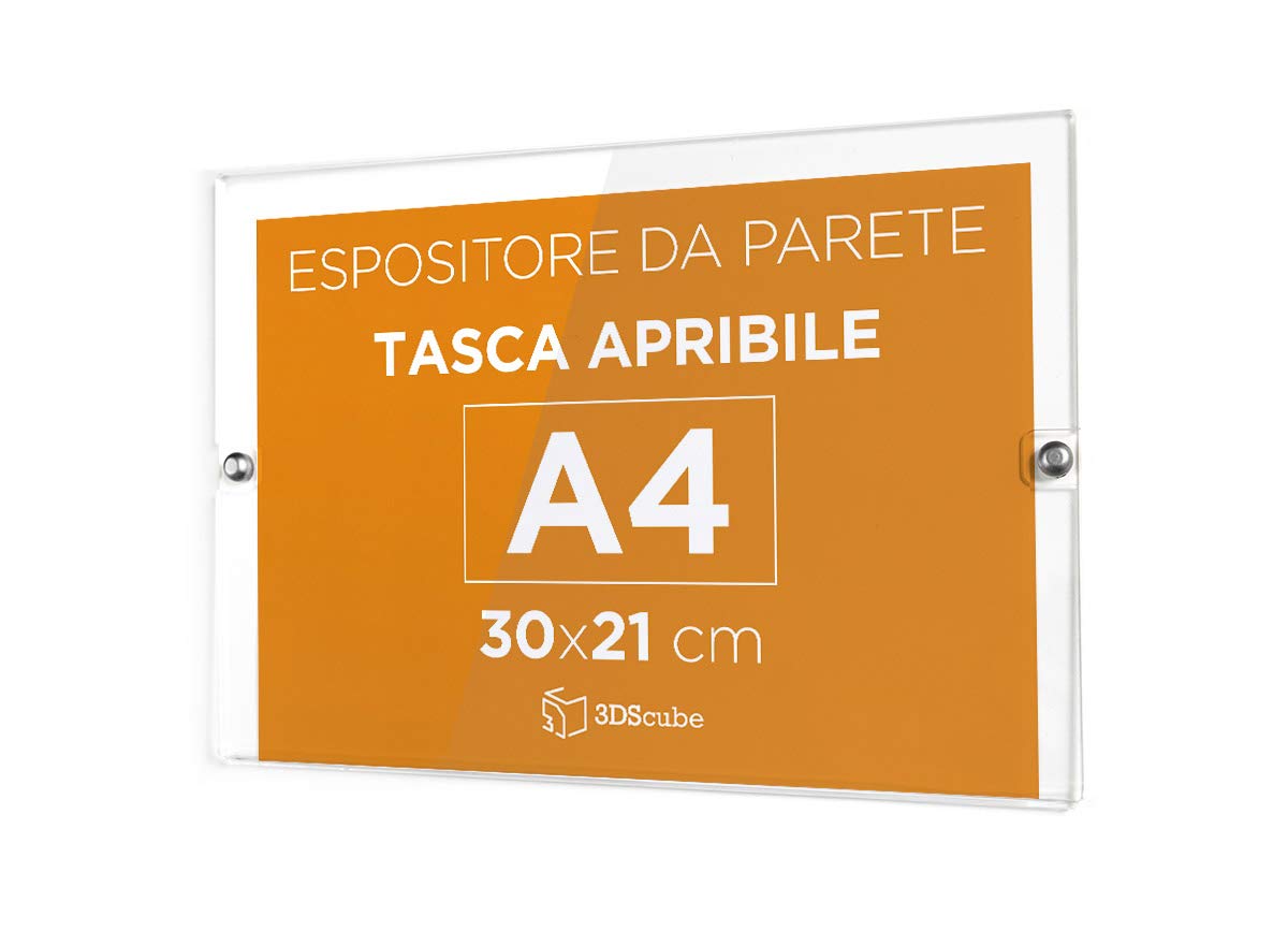 Espositore In Plexiglass Per Avvisi, Da Parete, Targa A Tasca Apribile