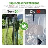 10L0L Deluxe Golf Cart Enclosure for 2 Seater Club Car Precedent, DS, Onward and Tempo, 600D Waterproof and Windproof Golf Buggy Rain Cover with 4 Side Clear Windows Golf Cart Cover for All Weather - Image 5