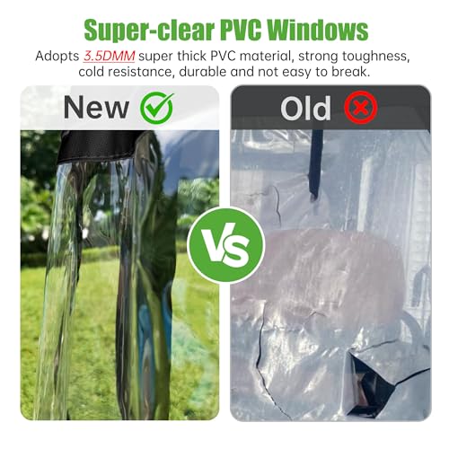 10L0L Deluxe Golf Cart Driving Enclosure 2 Seater for Yamaha G14 G16 G22 G29 Drive2 with Security Side Mirror Openings, 4-Sided HD PVC Windows Waterproof Golf Buggy Cover with Roll-up Windshield - Image 3