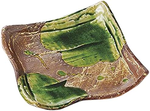 Set of 5, Square Plate Rusted Glazed Four-flow Cutting Board Square Plate 9.6 x 9.6 x 2.0 inches (24.5 x 24.5 x 5 cm) [Restaurants, Ryokan, Japanese Tableware, Restaurants, Commercial Use, Tableware]