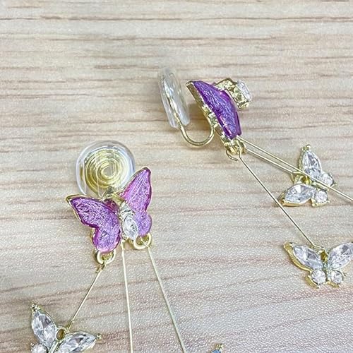 Butterfly Earrings for Women Clip on Earrings Cute Earrings Y2K Jewelry Purple Earring Fairy Earrings for Women's Jewelry Best Christmas Gifts 20254