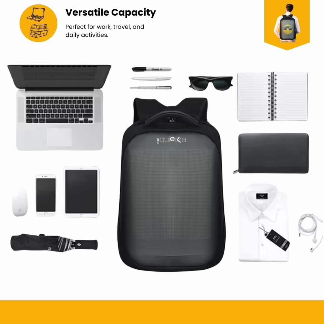 Zaino LED Zaino Porta PC - Laptop. Ideale per: Moto, Scuola, Viaggi e Tempo Libero - Impermeabile