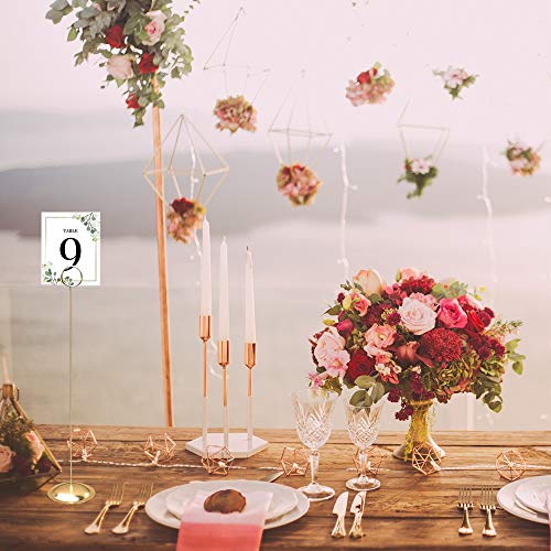 HOHIYA 12 Pc Table Number Holders Stands 12 Inch Place Card Holder Brass Gold Tall for Photos Signs Memo Notes Weddings Restaurants Birthdays Party Taiwan Made - Thumbnail 7