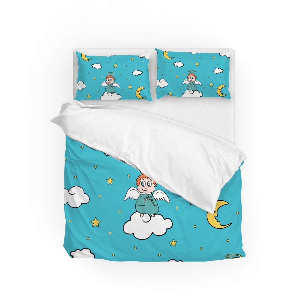 Housse de couette Super King size bleu avec taie d'oreiller lit double