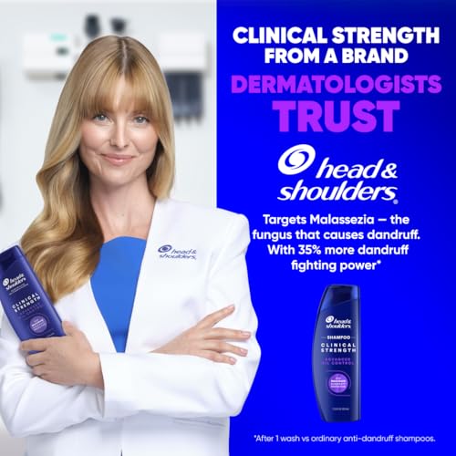 Head & Shoulders Anti-Dandruff Shampoo with 1% Selenium Sulfide, Clinical Strength Advanced Oil Control Twin Pack, Seborrheic Dermatitis Relief, Oily Scalp, 13.5 Fl Oz - Image 6