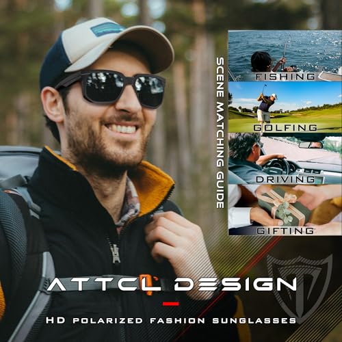 ATTCL Unbreakable Men's Polarized Sunglasses 2.0 - UV400 Protection PC Lens with TR90 Frame for Driving Fishing Sport Glasses2