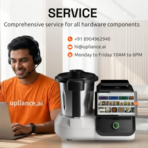 Image of Upliance 1.0 Smart Cooking Assistant | 6 Lakh+ Meals Cooked | HeatCore Tech built for Indian Cooking | Multicooker with Omni-blade | 8 inch Touchscreen with 750+ Guided Recipes| 9 Indian Languages