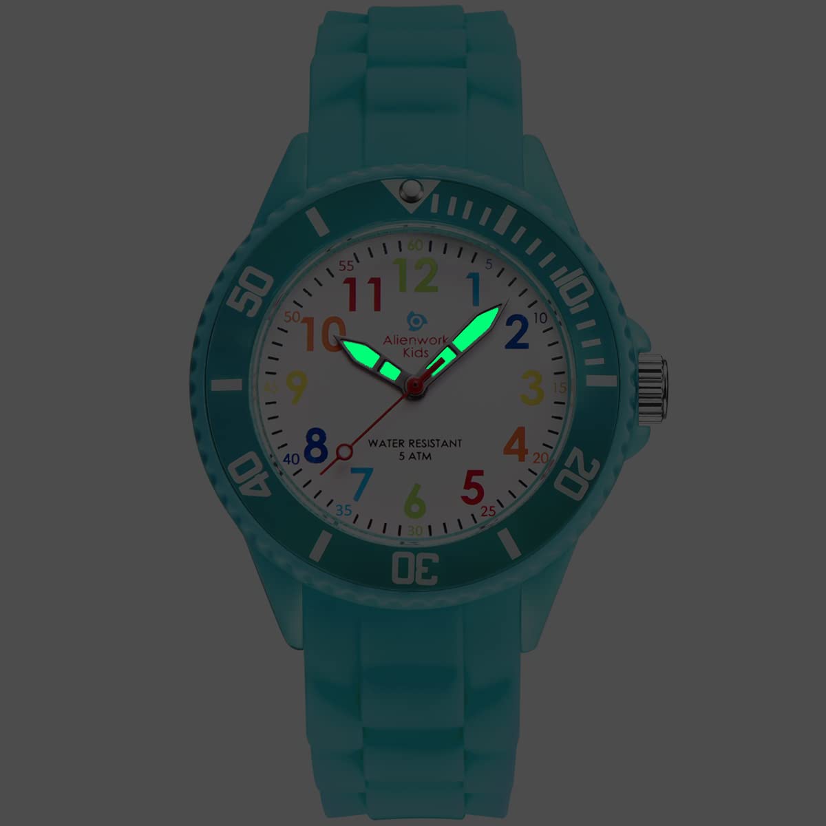 Alienwork Kids Reloj de Aprendizaje Infantil Niño Niña Tiempo de Aprender Impermeable 5 ATM