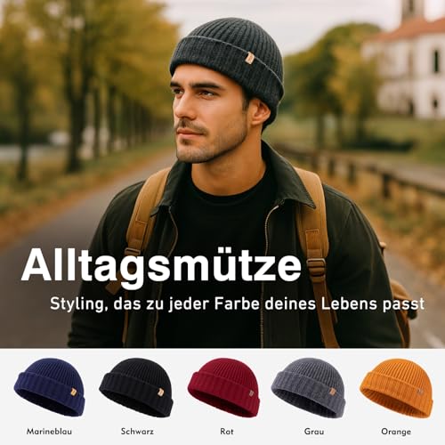 TOP-EX Merino Fischer Beanie Schwarz XL/XXL – Bild 6