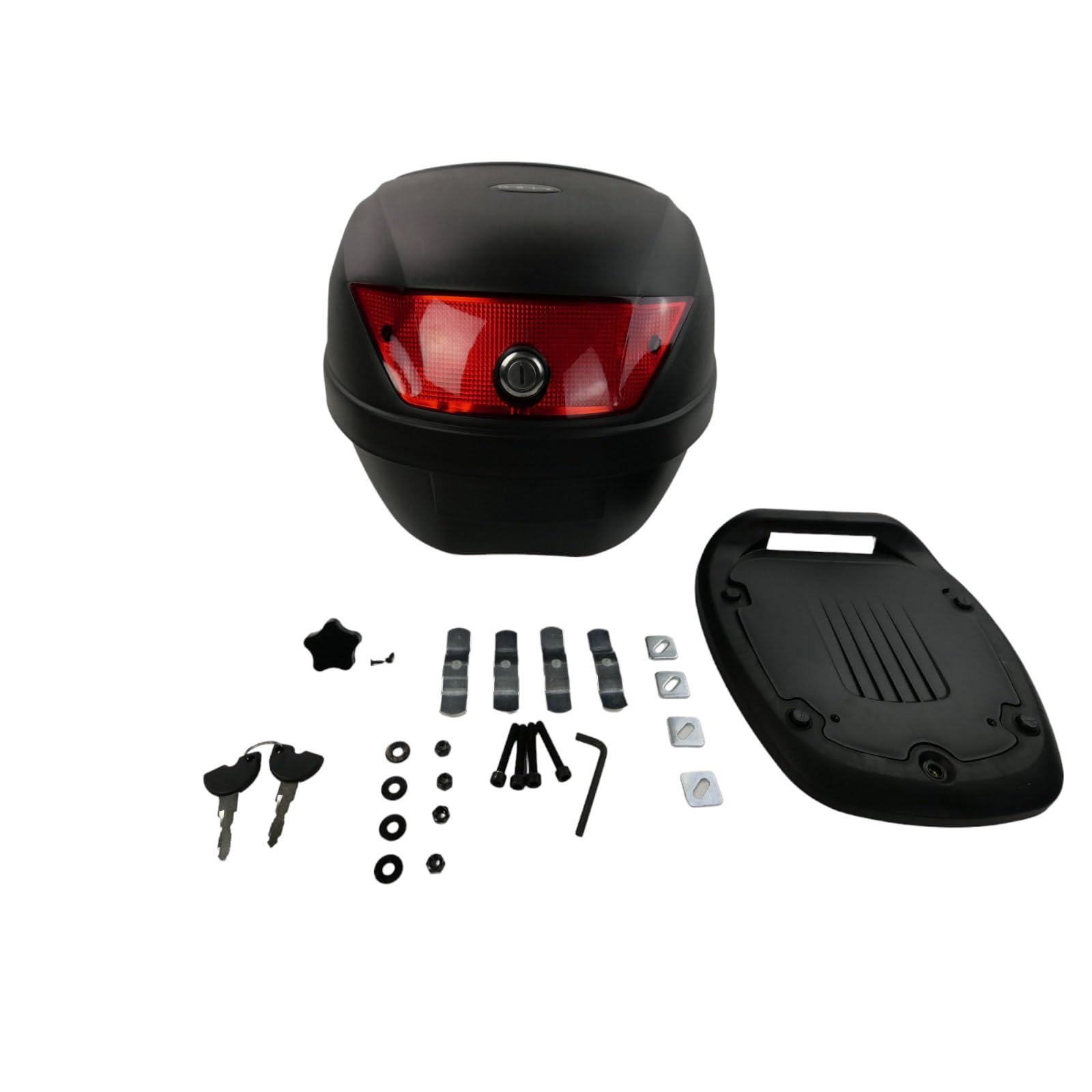 Universal Motorradkoffer Top Case Motorrad Motorroller Quad Koffer schwarz 28L
