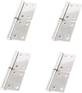 2pcs 4" Stainless Steel Rotation Detachable Flag Lift Off Butt Hinges Silver Tone for Window Door Gate