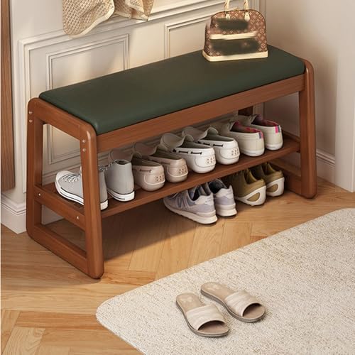 Banc de porte d'entrée confortable en bois gris pour chausser toute la famille
