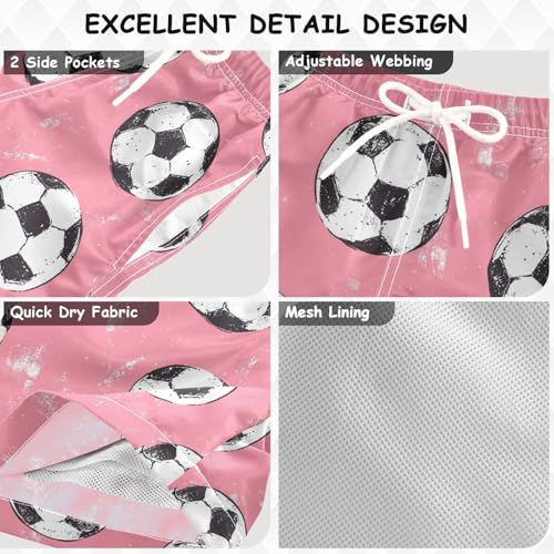 Pigsaly Boys Swim Trunks Grunge Pink Girly Football Boys Board Shorts Swimsuit Swimwear Summer Bathing Suit 2T3